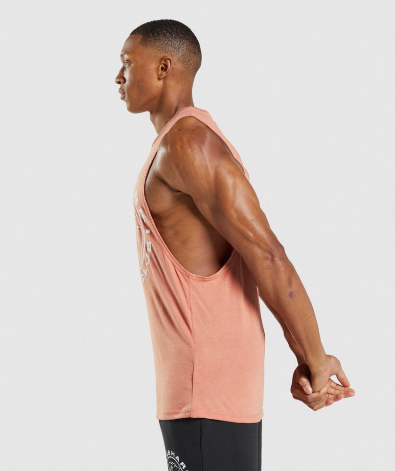 Men's Gymshark Legacy Drop Arm Tanks Pink | CA 58N310